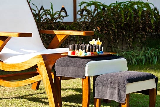 Outdoor pedicure and manicure